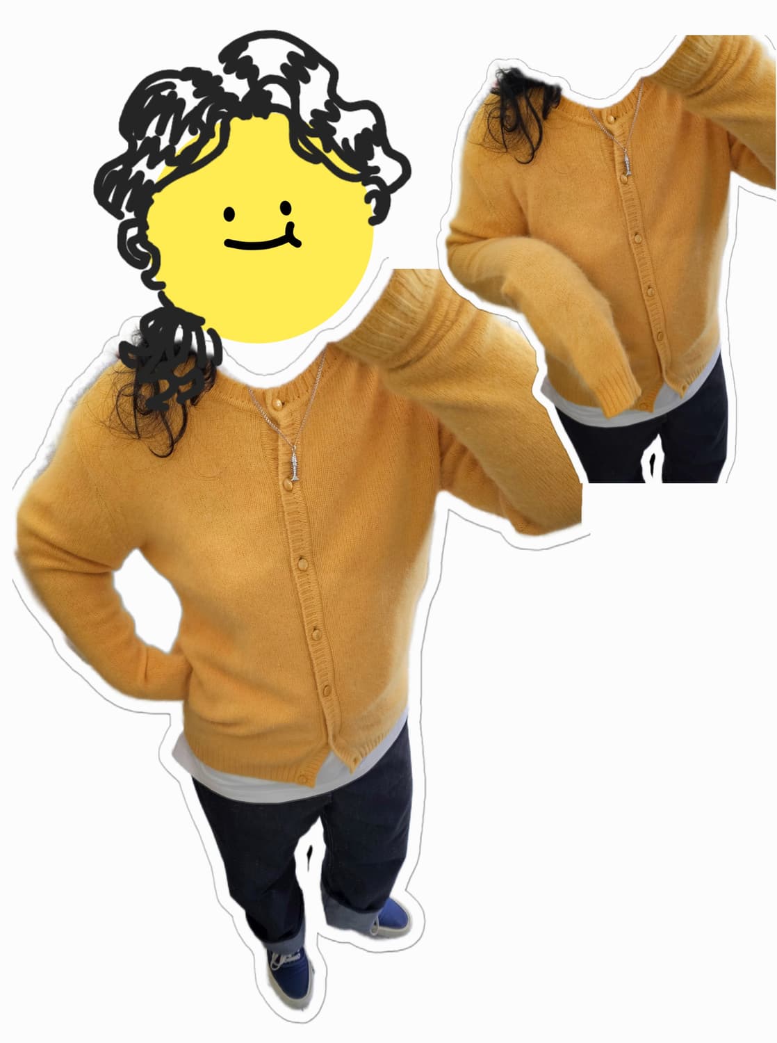 Japan 옐로우 앙고라 가디건 상품이미지2