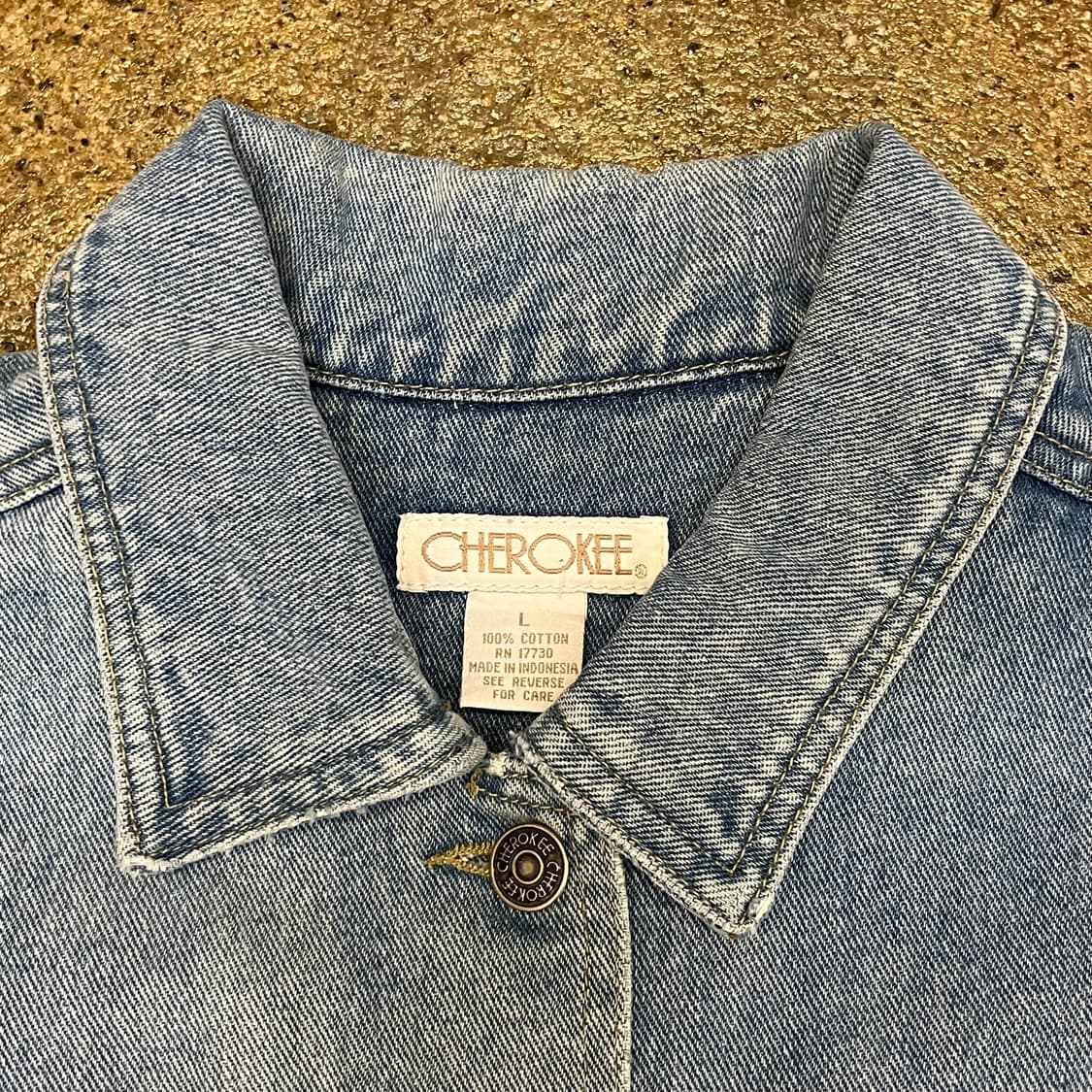 레어 90s 빈티지 USA 체로키 연청 트러커 데님자켓 청자켓 상품이미지6
