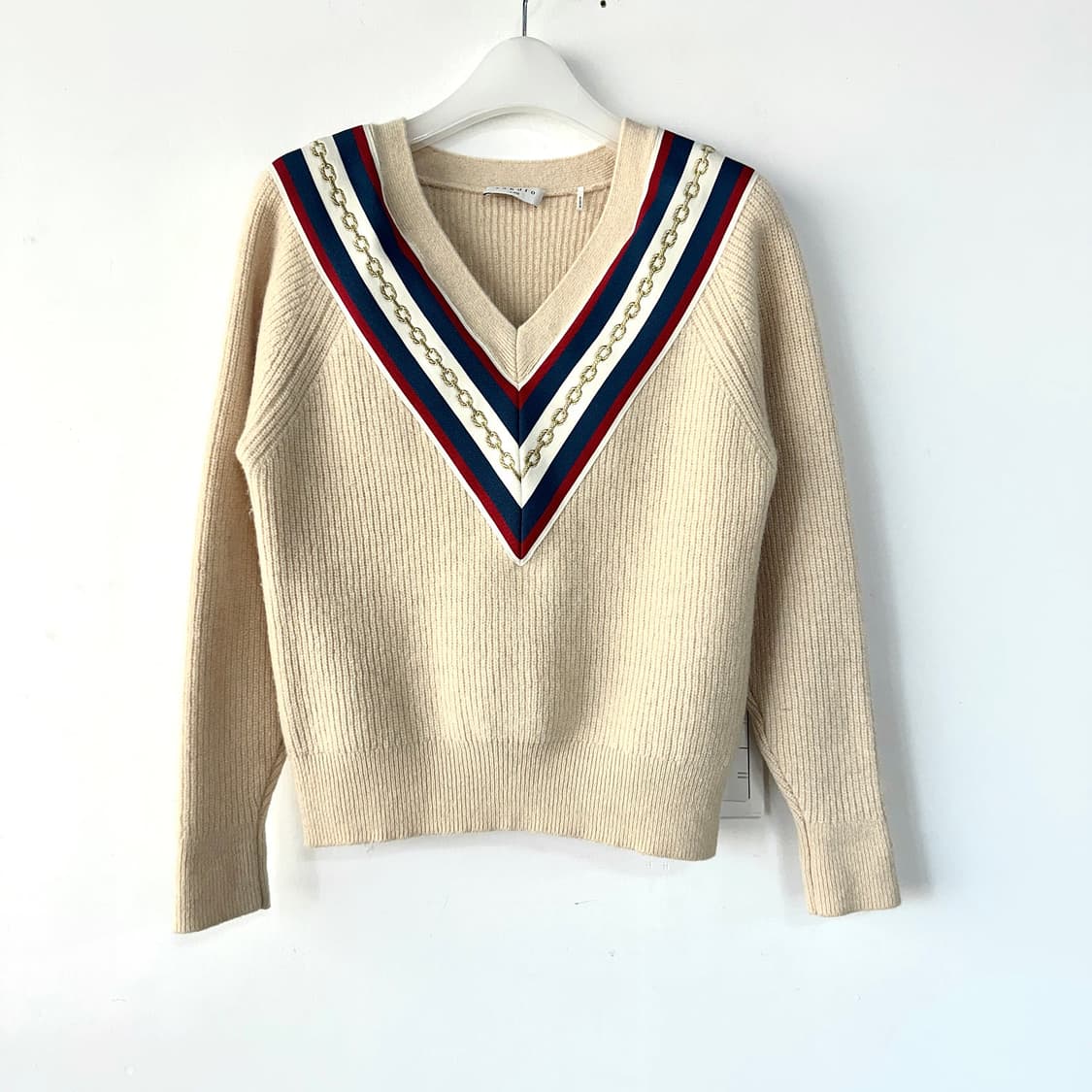 산드로 체인 포인트 울 니트 스웨터 상품이미지2