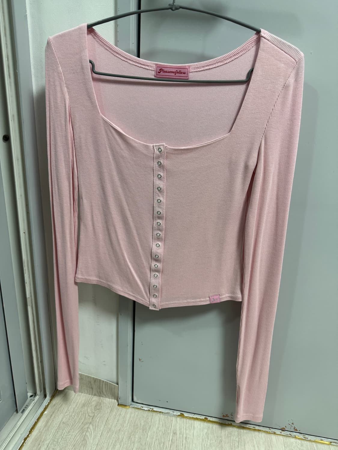 플리즈노팔로우 코코탑 스퀘어넥 롱 스트로베리핑크 상품이미지3