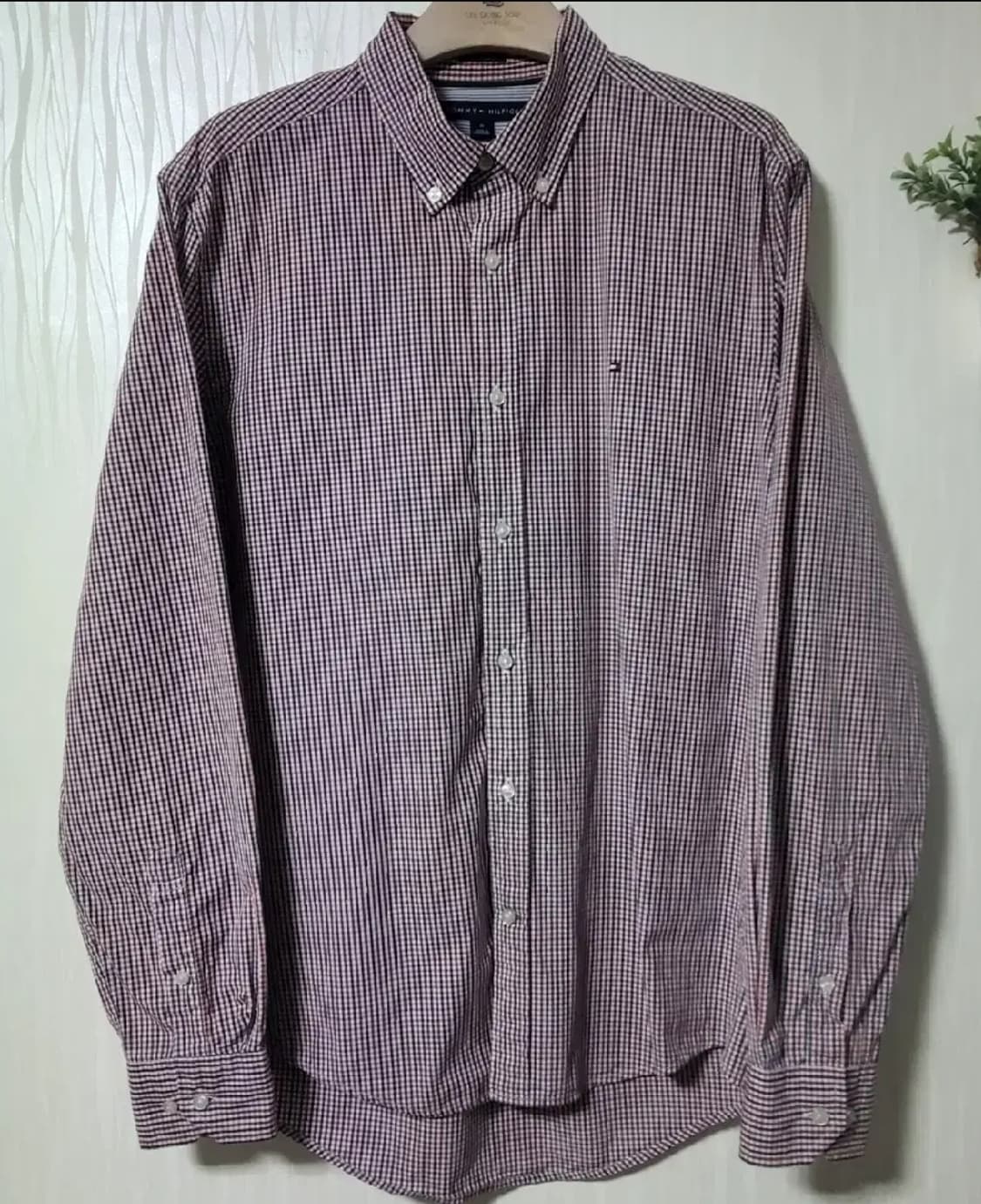 타미힐피거 남성 카라 남자 셔츠 남방 체크  M 100 상품이미지1