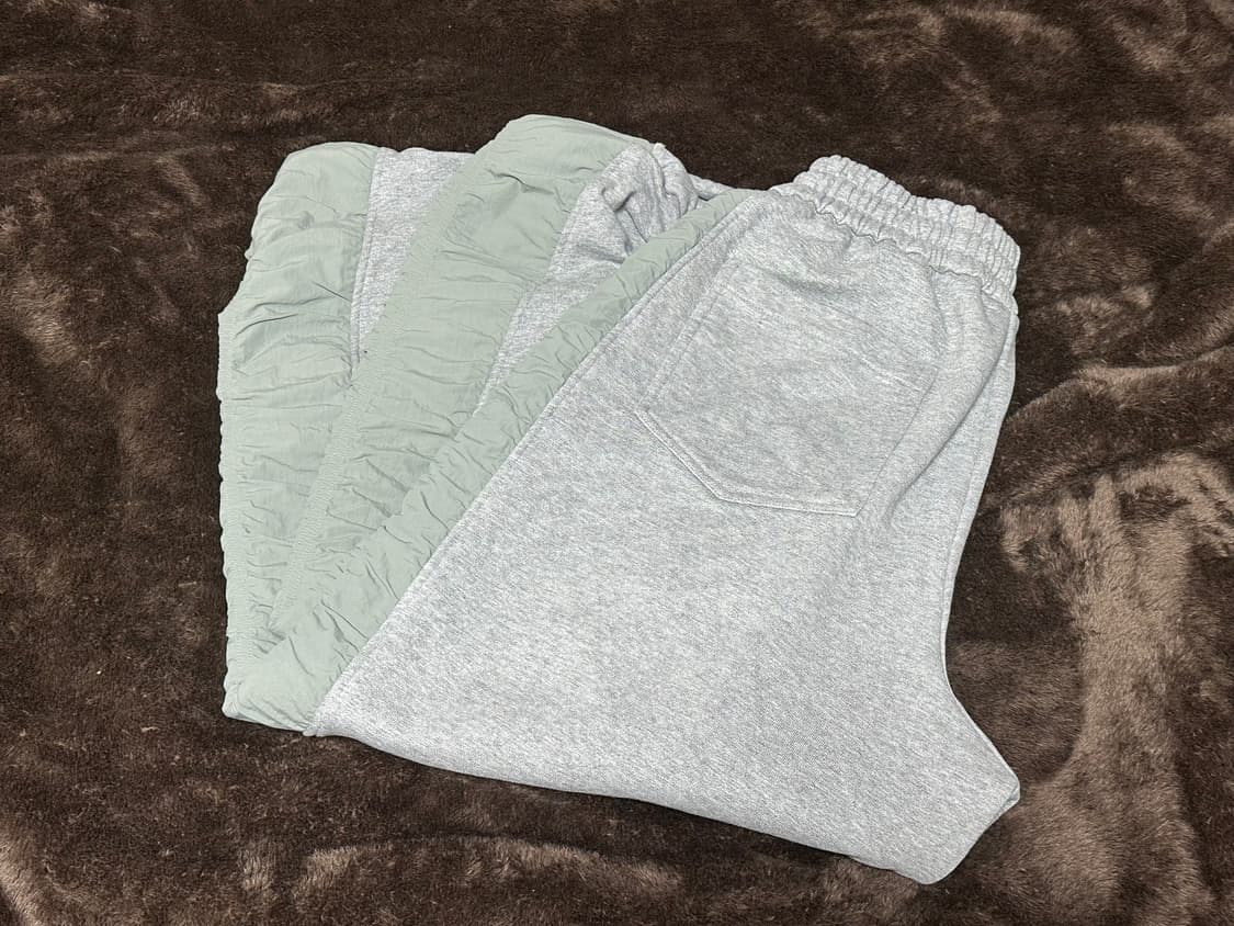 엑스톤즈 XP176 루즈핏 셔링 나일론 코튼 스웻 팬츠 (GRAY) 상품이미지1