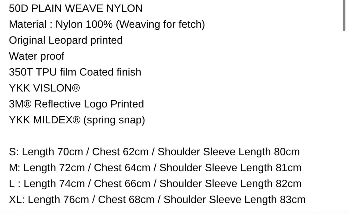 Fetch LEOPARD SHAKER PARKA NAVY L 상품이미지7