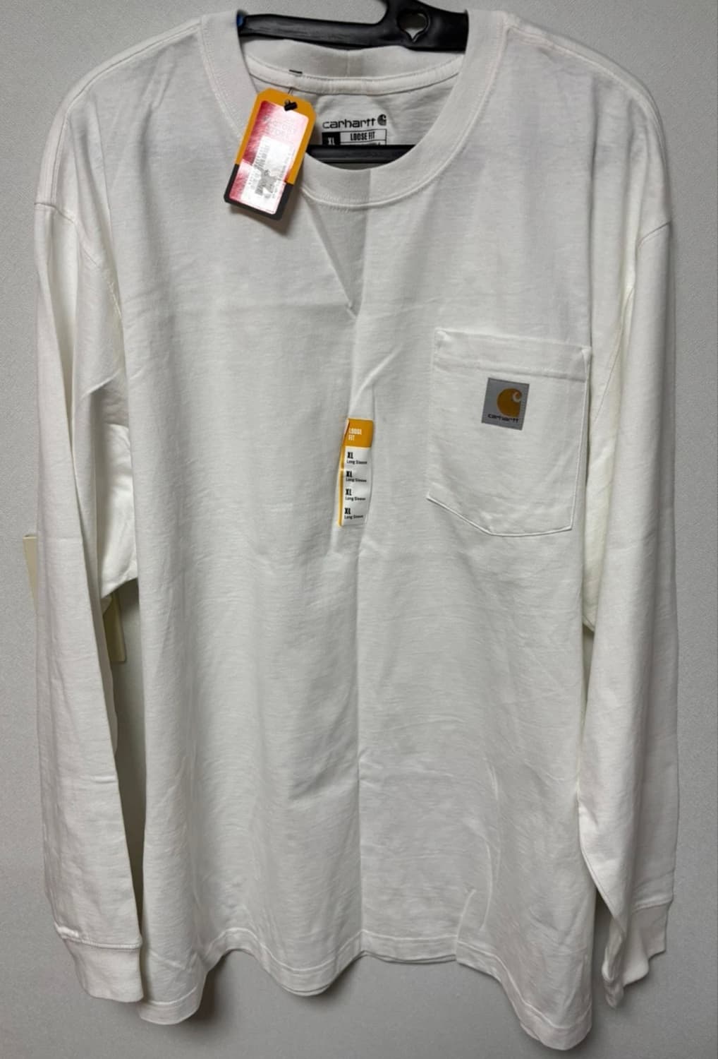 (새상품) 칼하트 긴팔 포켓 티셔츠 흰색 XL 상품이미지2