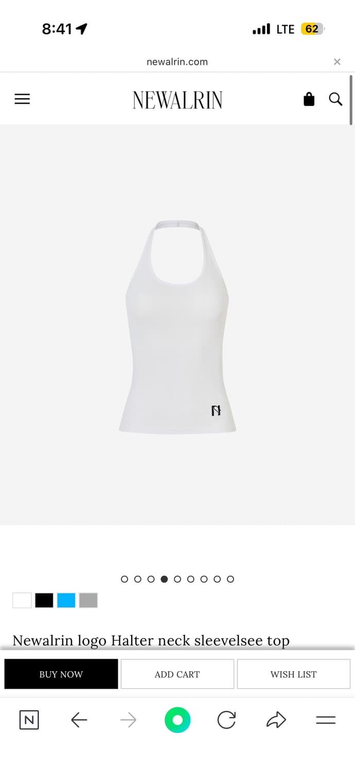 (새상품) 뉴얼린 로고 홀터 넥 슬리브리스 탑 상품이미지1