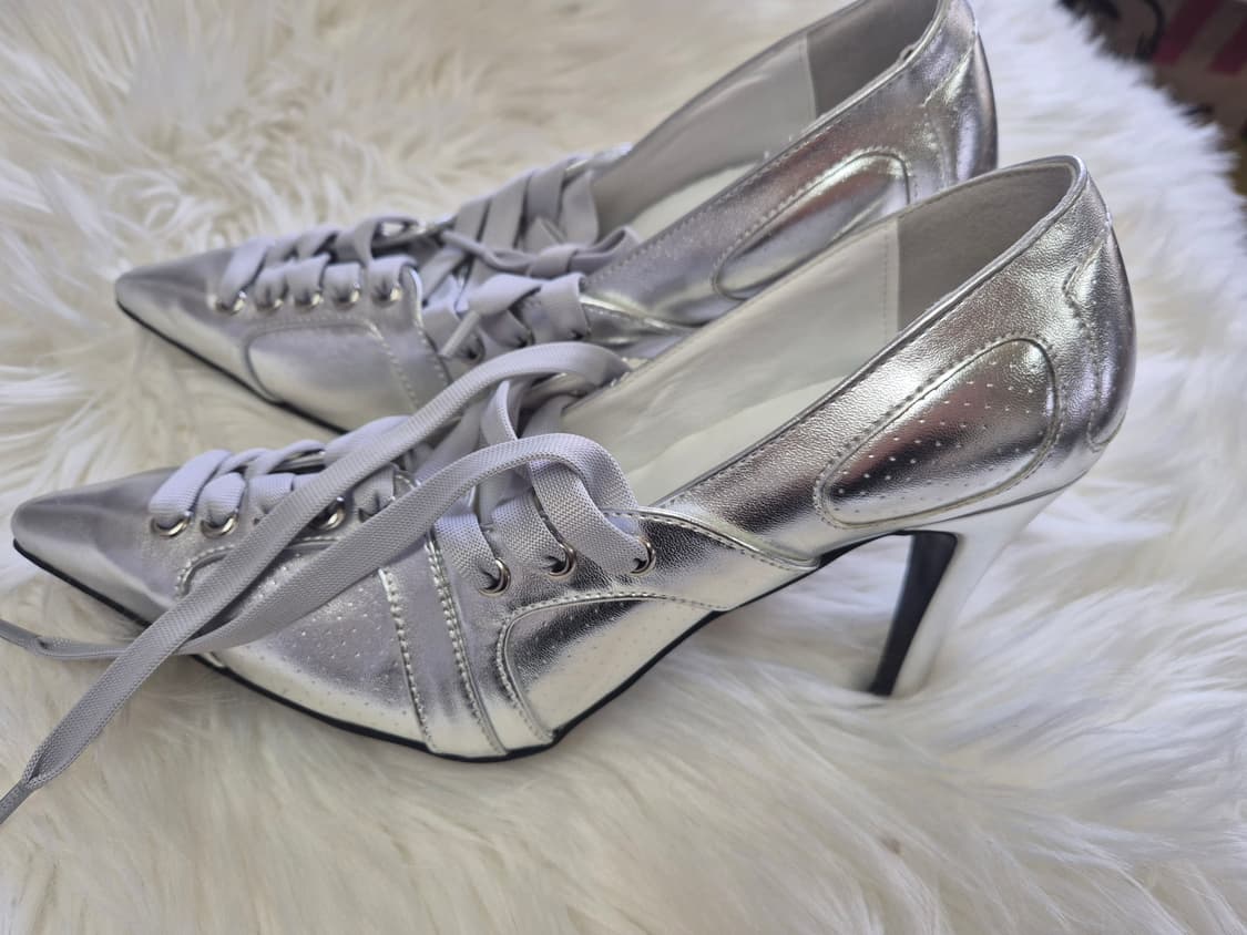 KEEM 레이스업 힐 실버 240# 새상품 # 상품이미지6