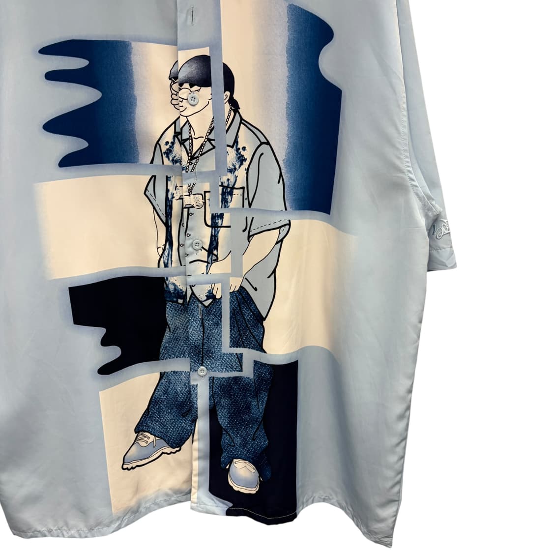 90s 사우스폴 올드스쿨 힙합 그래픽 반팔 오버 셔츠 2XL 상품이미지3