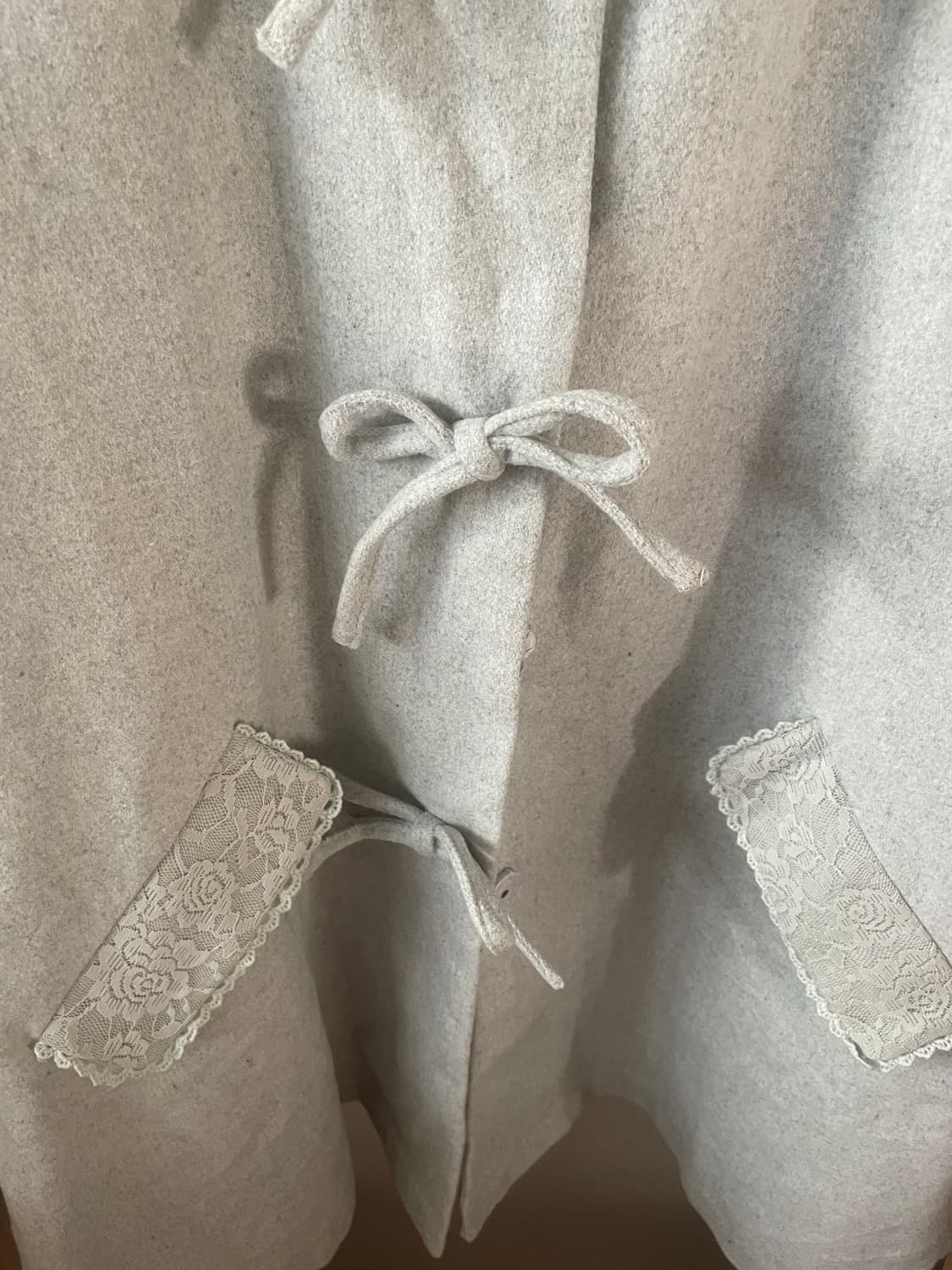 모리걸 빈티지 리본 레이스 카라 코트 🤍🎀 상품이미지4