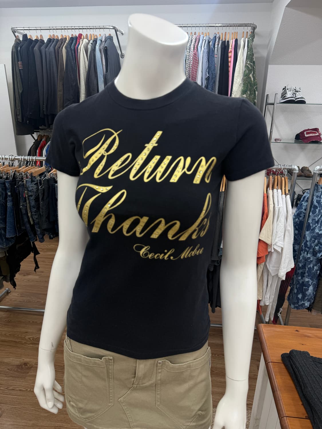 빈티지 Cecil McBee 블랙 슬림 로고 반팔티 상품이미지2