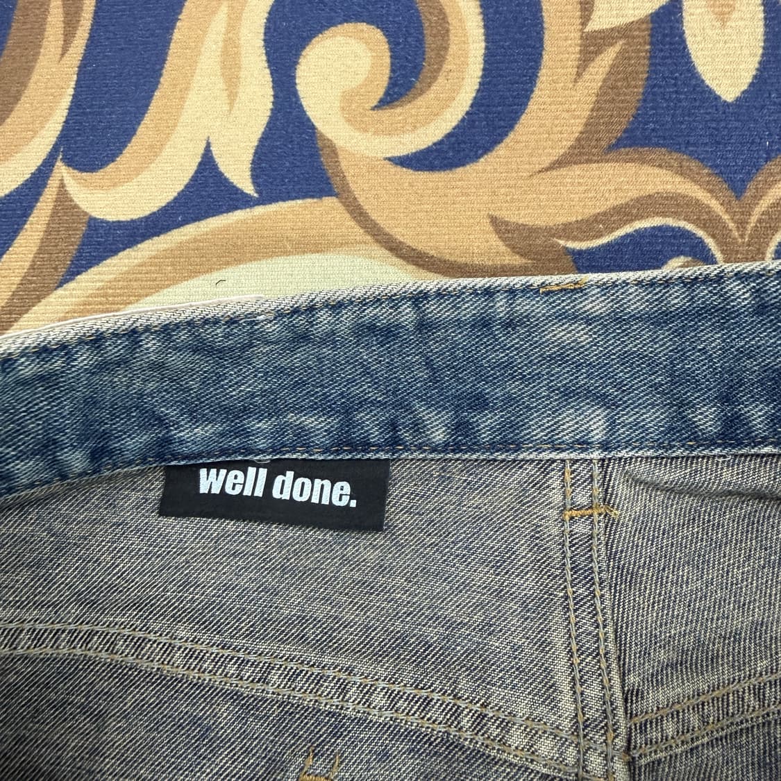 (L)웰던 WELLDONE 중청 더블니 데님팬츠 상품이미지3