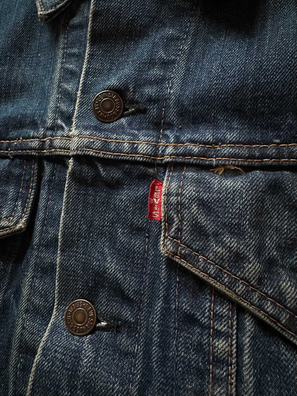 60s USA Levis 70505 Big E Denim Jacket 상품이미지3