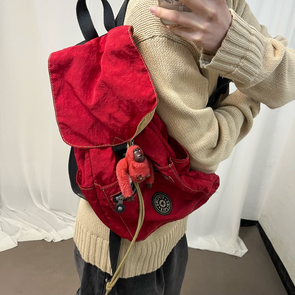 Kipling red backpack 상품이미지3