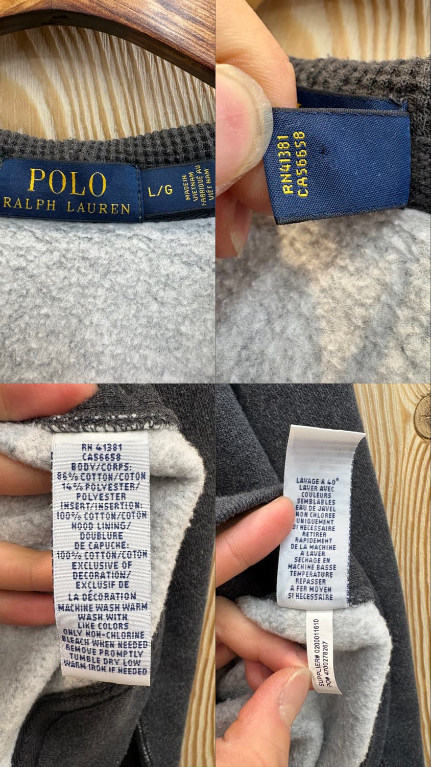 폴로 랄프로렌 와플 후드집업 상품이미지10