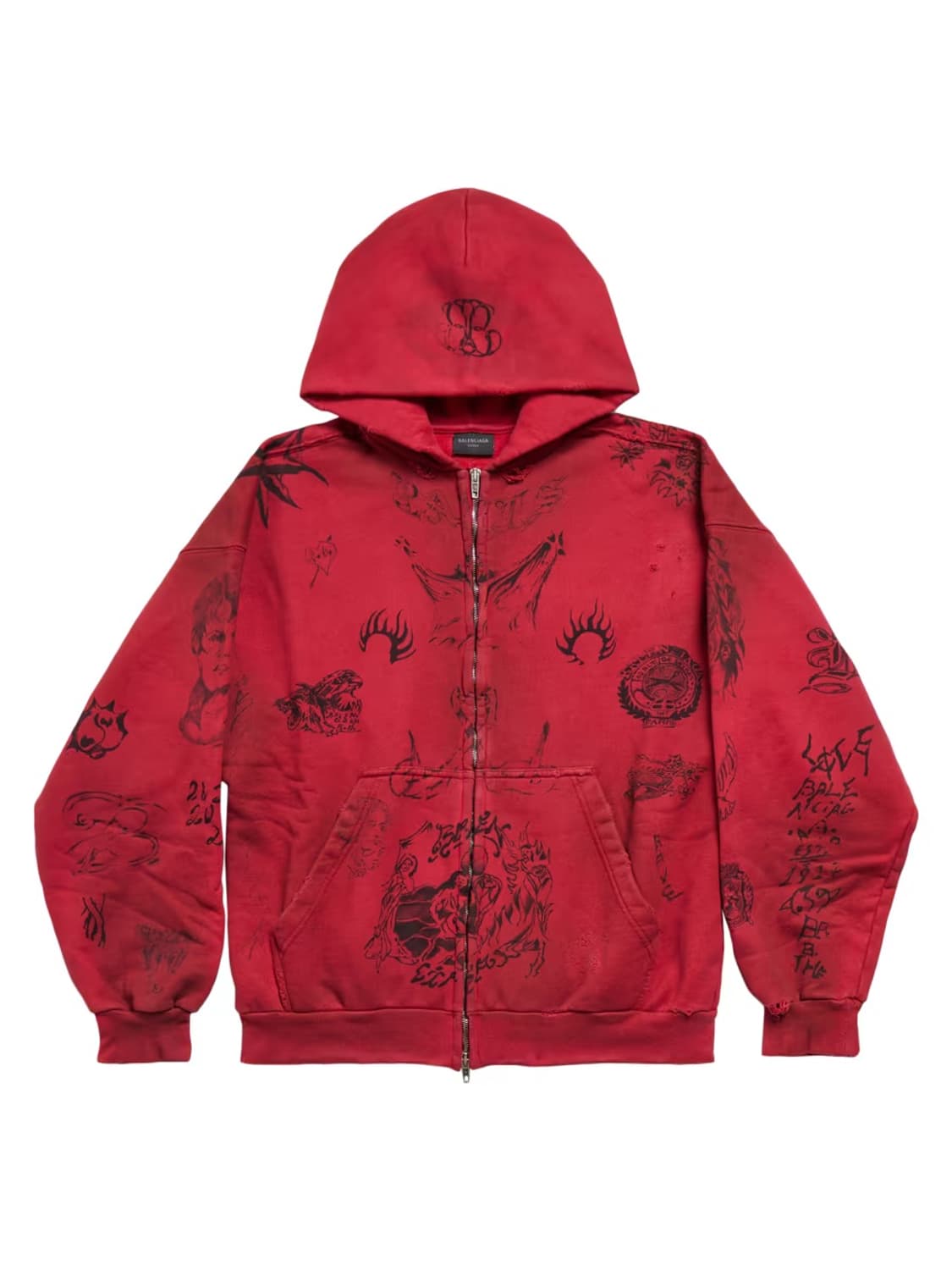 발렌시아가 타투 후드집업 상품이미지1