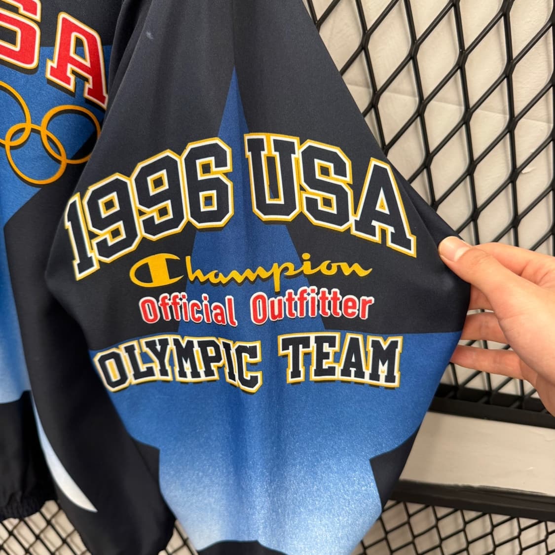 챔피온 USA 팀 자켓 1996 아틀란타 올림픽 빅로고 스타 프린팅 블랙 상품이미지6