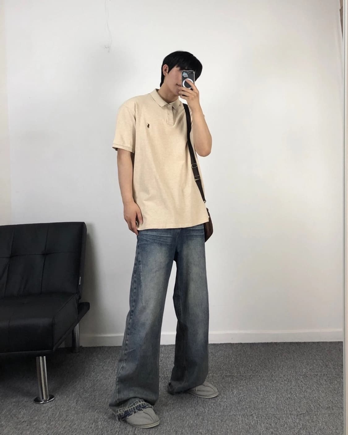폴로 정품 pk티 오버핏 오트밀 상품이미지1