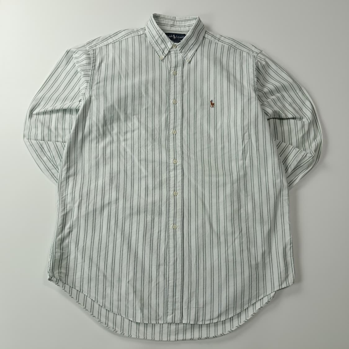 CJ421 XL 폴로 90s 세이지그린 멀티스트라이프 셔츠 남방 상품이미지1