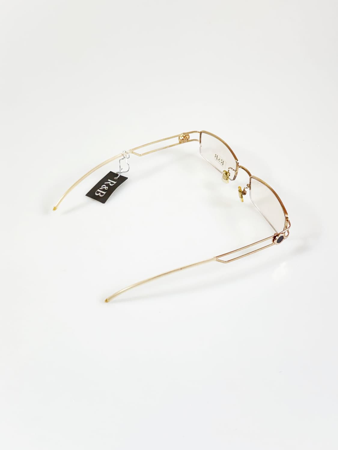 R&B Eyewear 반무테 스퀘어 골드 메탈 빈티지 안경 상품이미지4