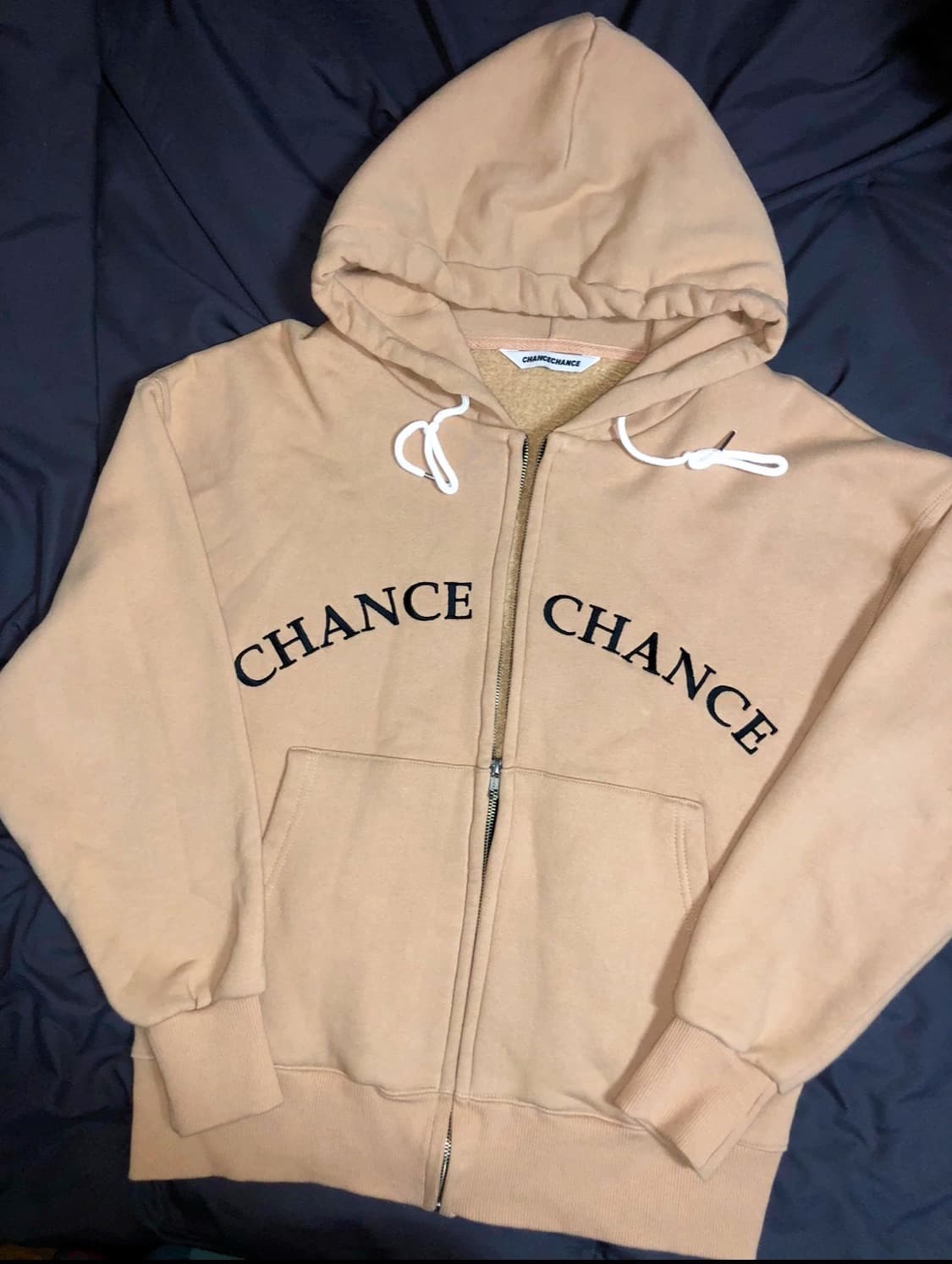 챈스챈스 레터링 기모 후드집업 상품이미지1