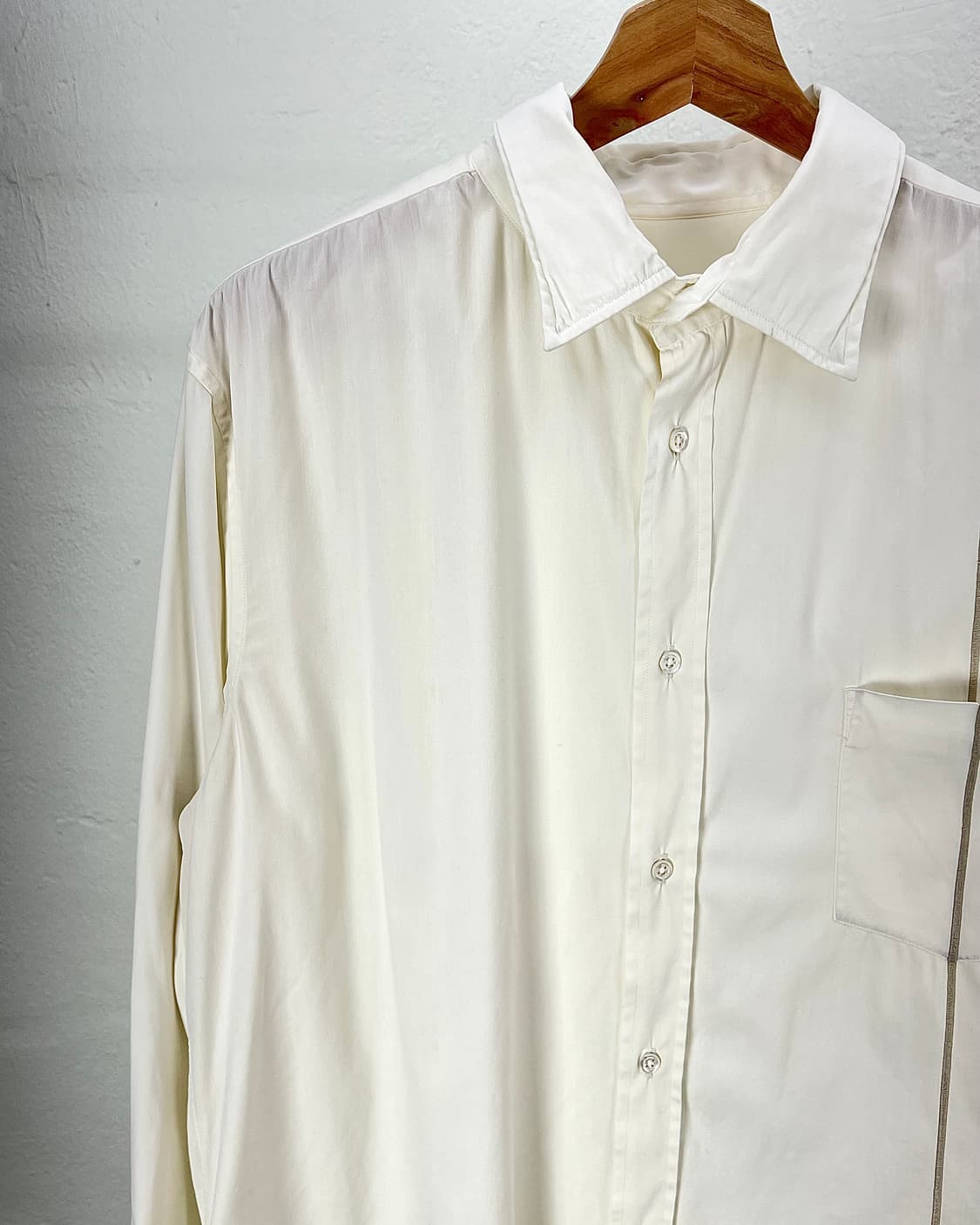 질샌더 화이트 베이직 리넨 포이카 원 포켓 셔츠 상품이미지2