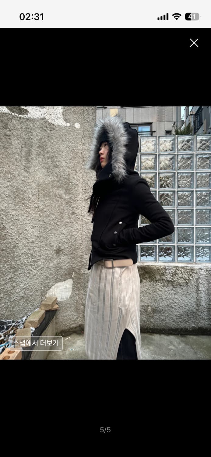 begbegbeg 퍼후드집업 퍼자켓 상품이미지4