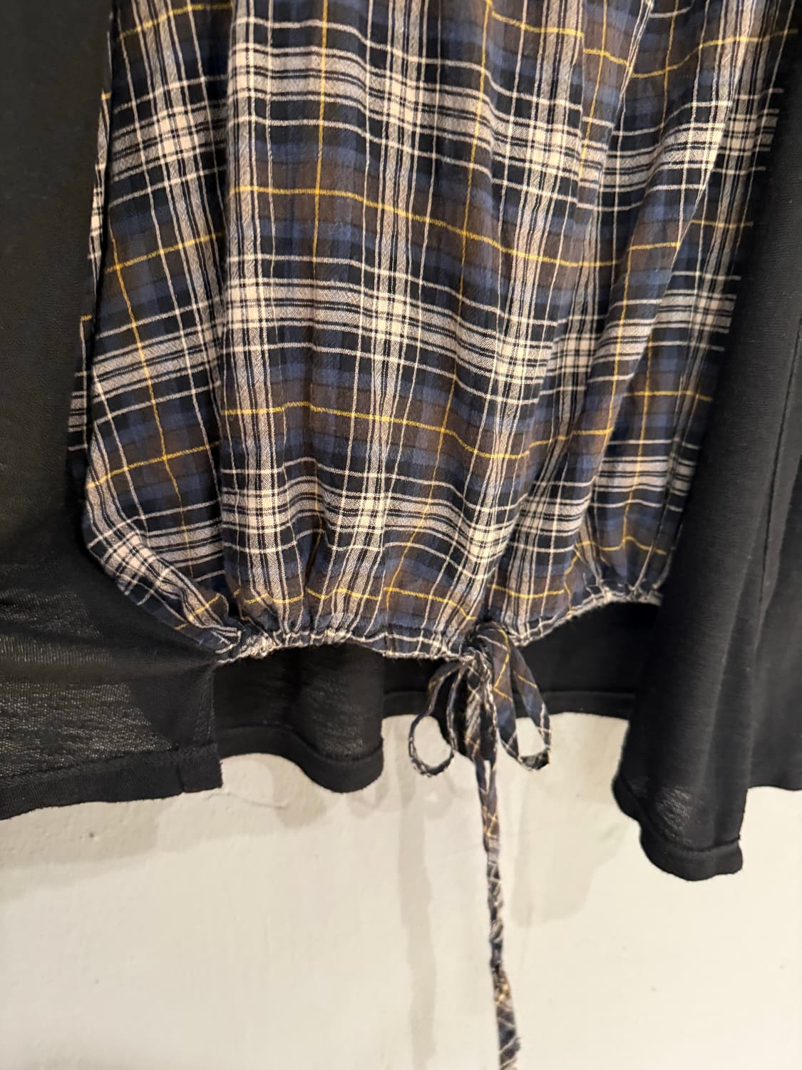 check pattern layered detail top  상품이미지8