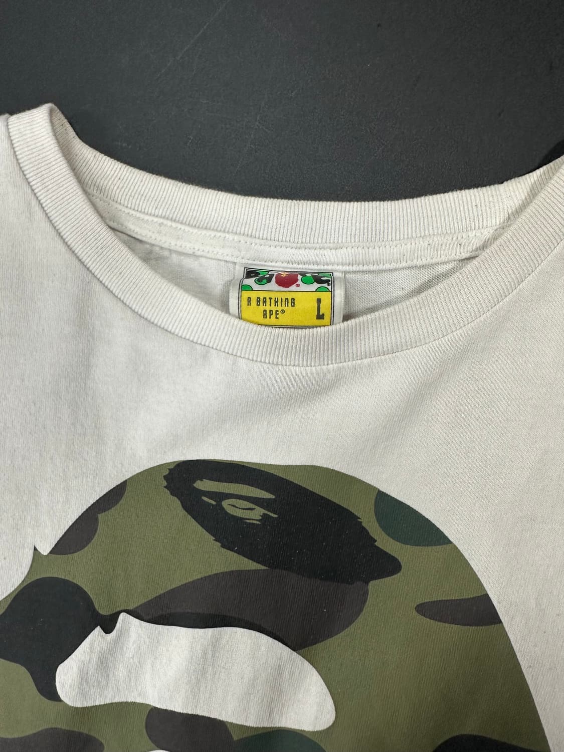 베이프 빅사루 헤드 카모 베이지 반팔 티셔츠 상품이미지6