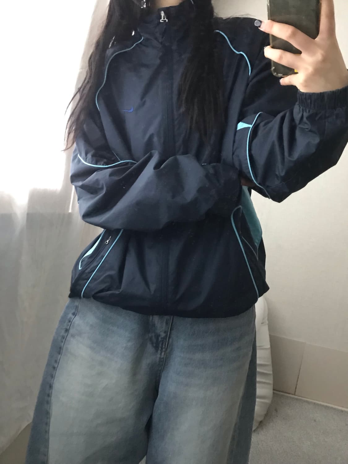 나이키 네이비 연하늘 바람막이 상품이미지6