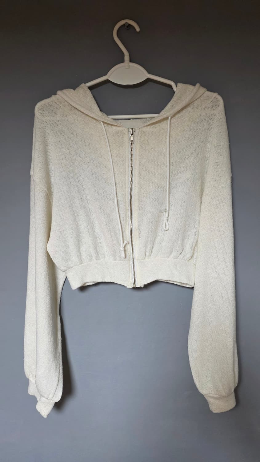 빈티지 크롭 니트 후드집업 상품이미지1