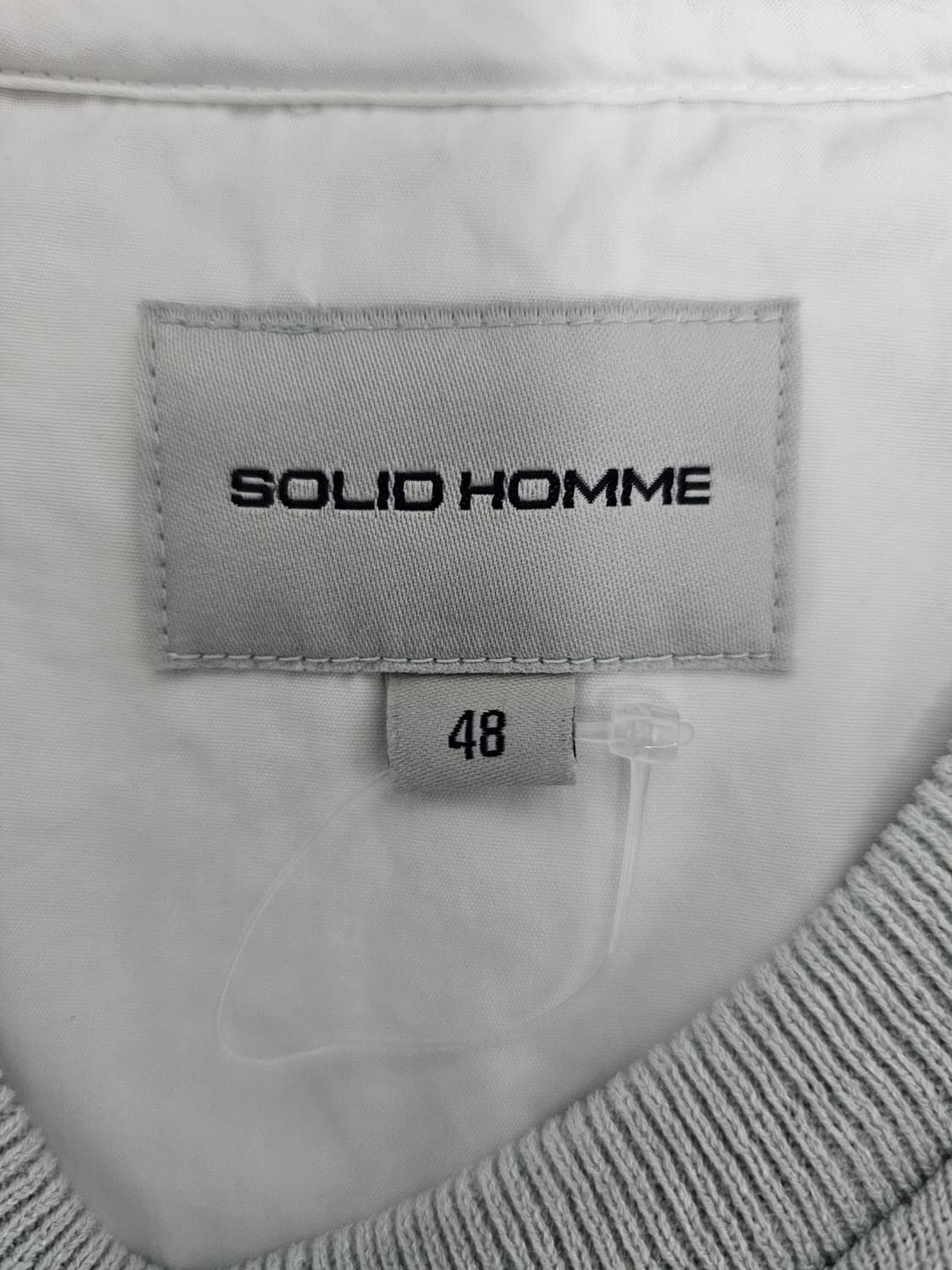 솔리드옴므 우븐배색 니트 반팔티셔츠 48(100) 상품이미지3