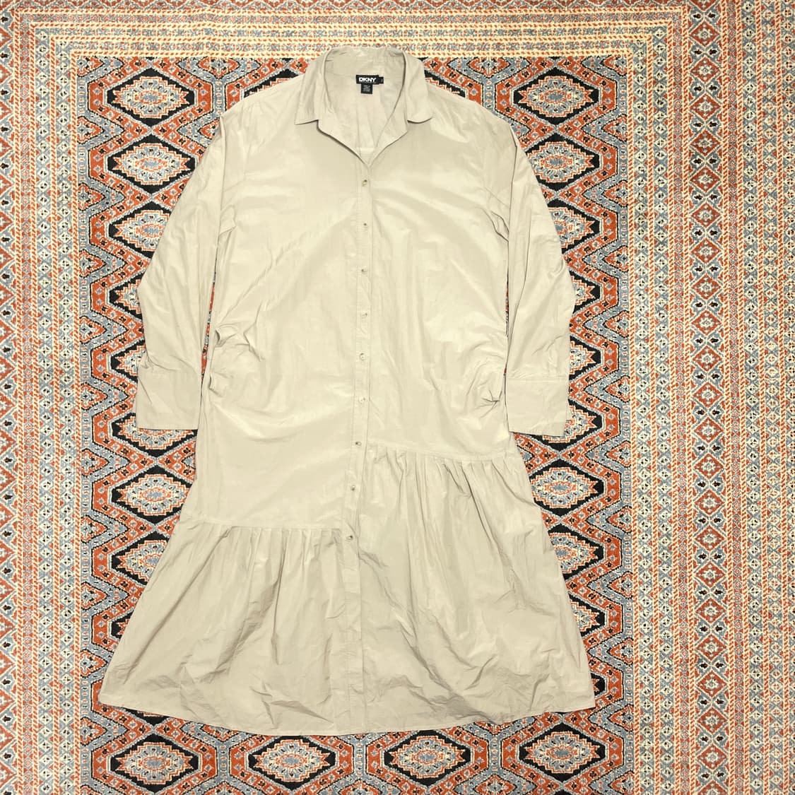 DKNY 베이지 롱 프릴 원피스 여성S 상품이미지1