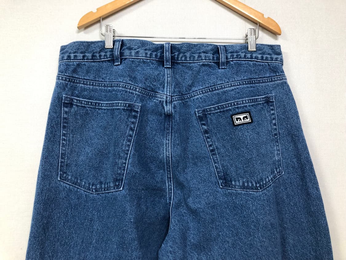 새상품) OBEY 오베이 와이드 루즈 배기 데님팬츠 36 _ 라이트인디고 상품이미지4