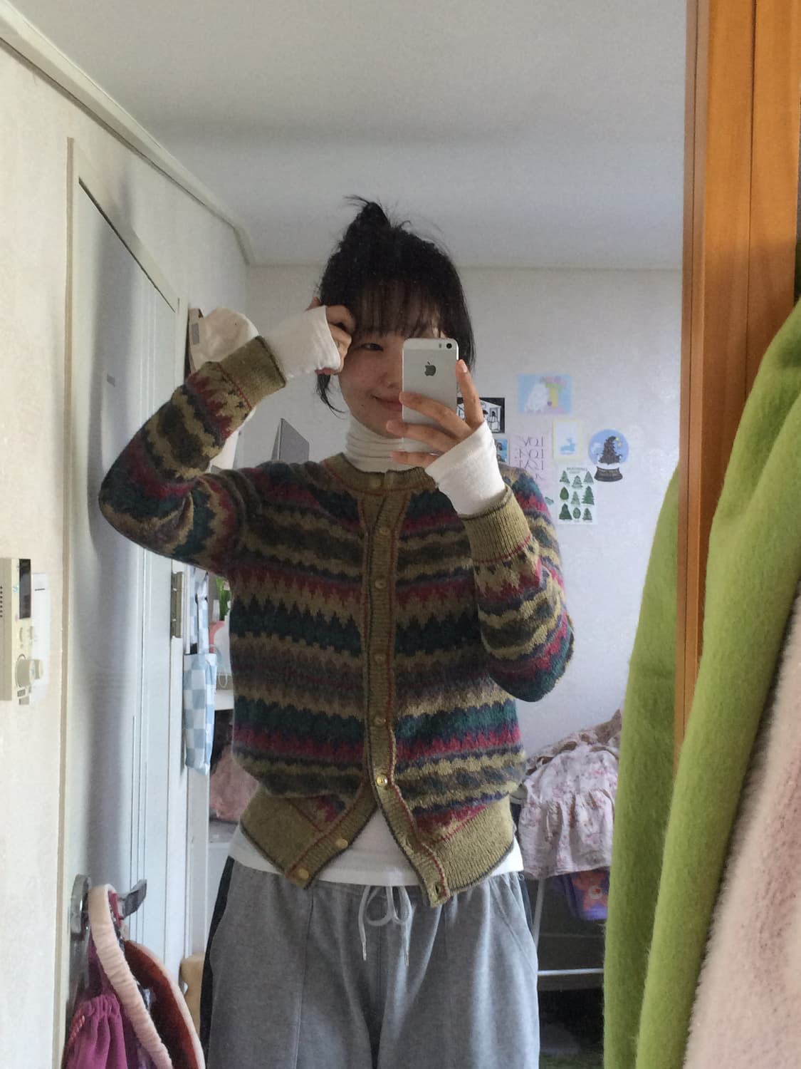 빈티지 fil magie 스트라이프 버튼 니트 가디건  상품이미지2