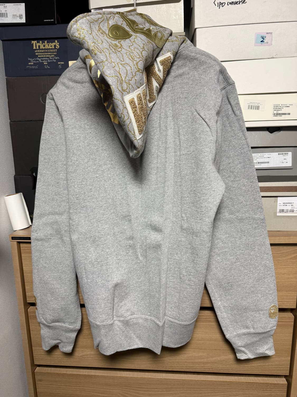 베이프 23주년 기념 골드 샤크 풀집 후드 상품이미지7