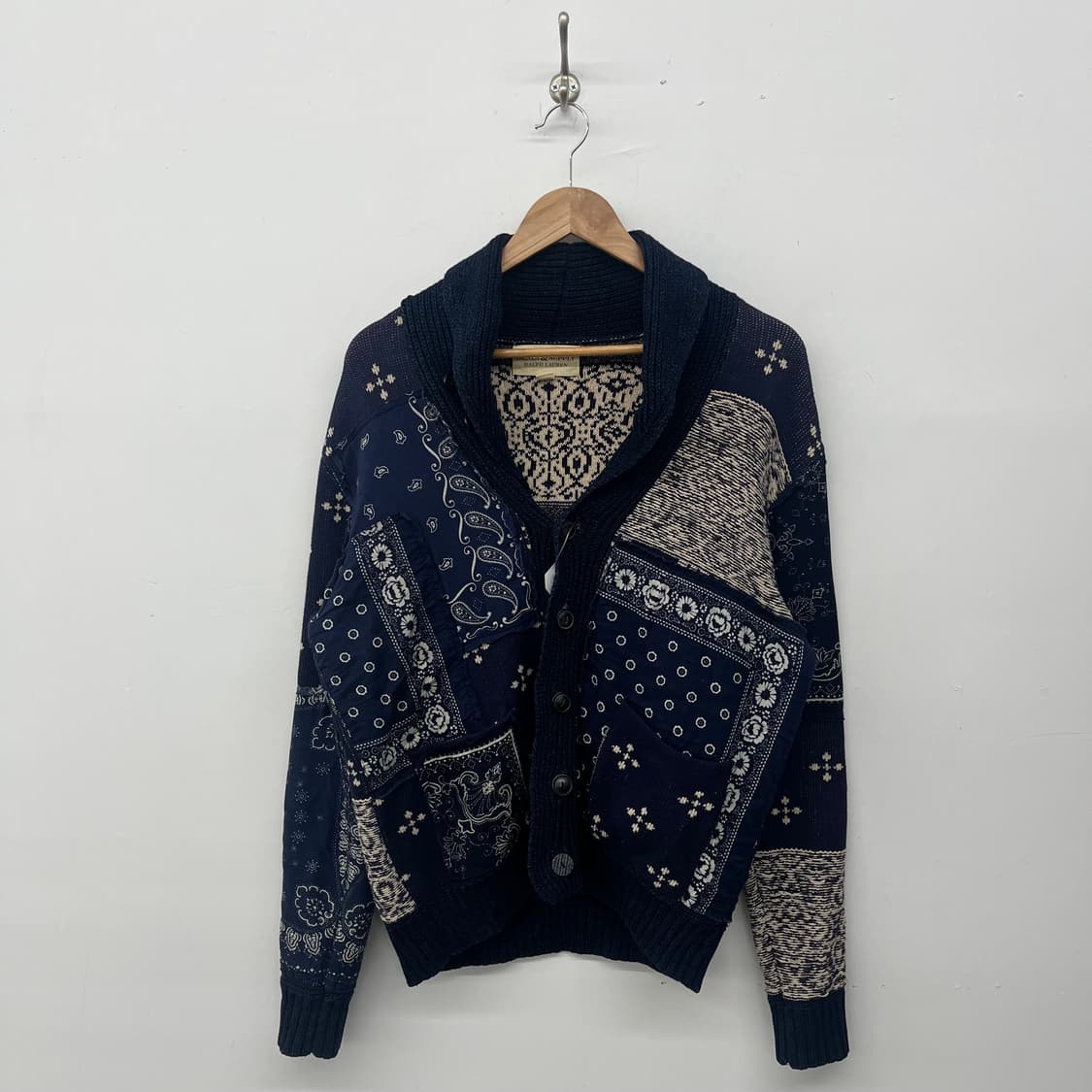 폴로 데님앤서플라이 패치워크 가디건 네이비 남/S 상품이미지1