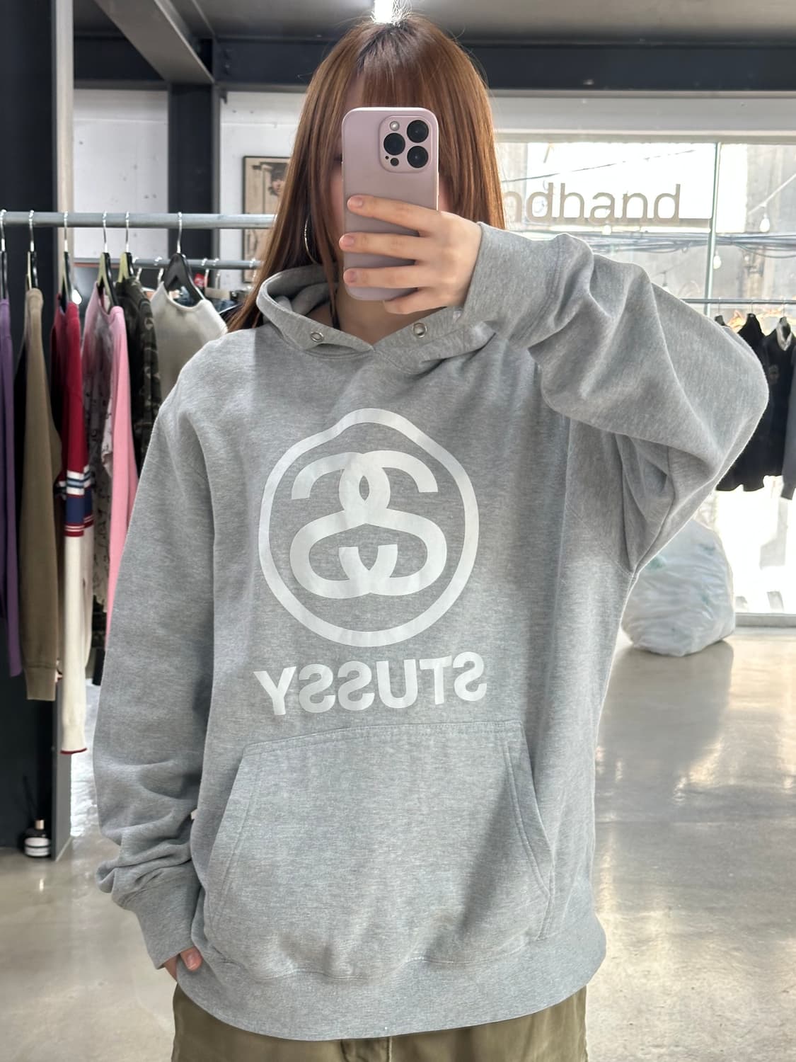 스투시 SS 링크 빅로고 후드티 상품이미지2