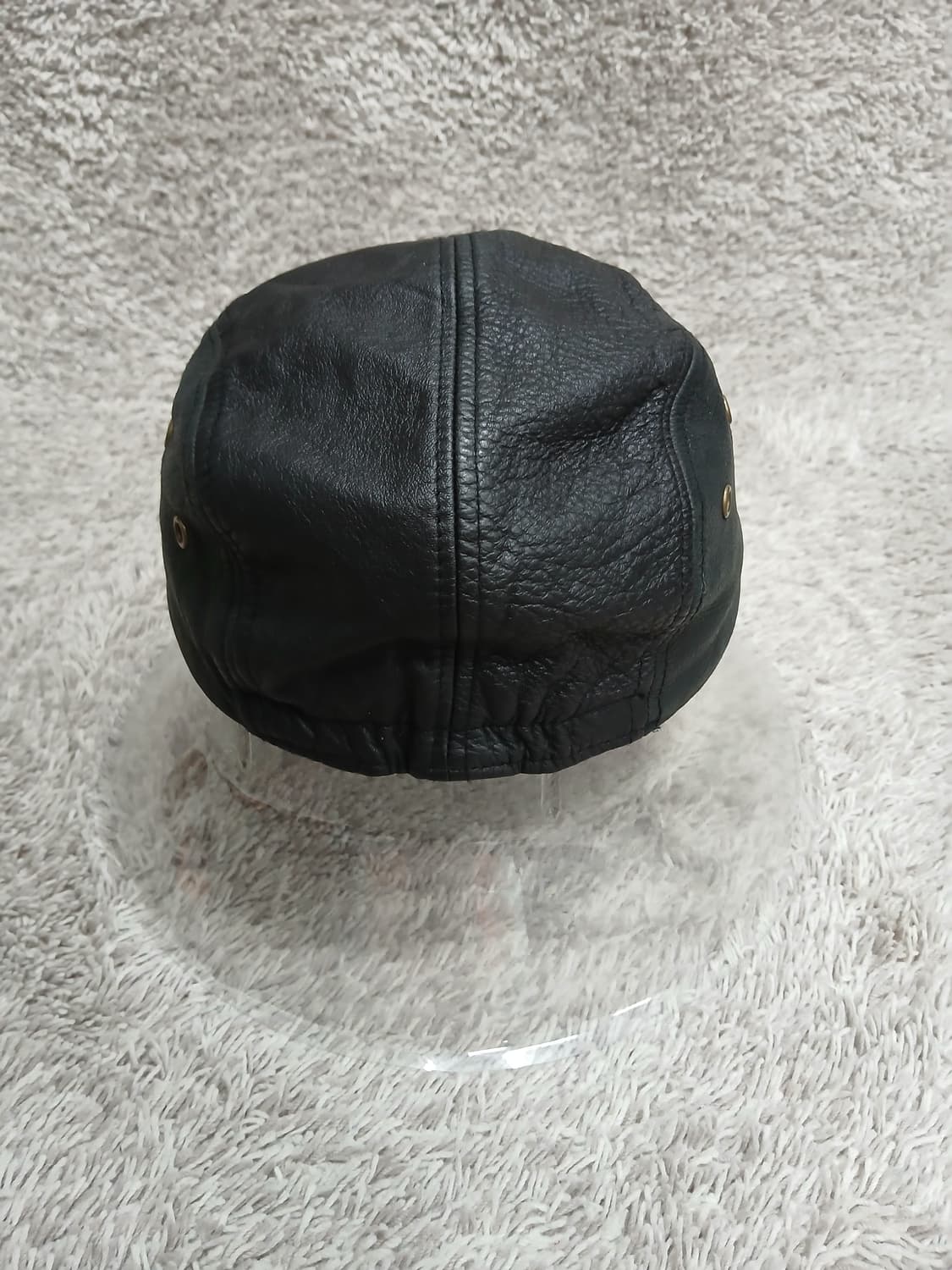 일본빈티지 가죽 블랙 캡모자 상품이미지3