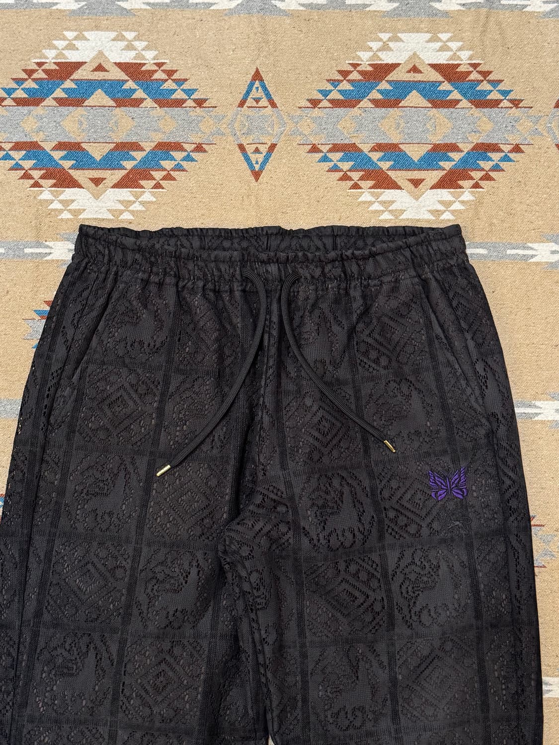 [M] 니들스 x 사스콰치패브릭스 블랙 레이스 트랙팬츠 블랙 상품이미지3