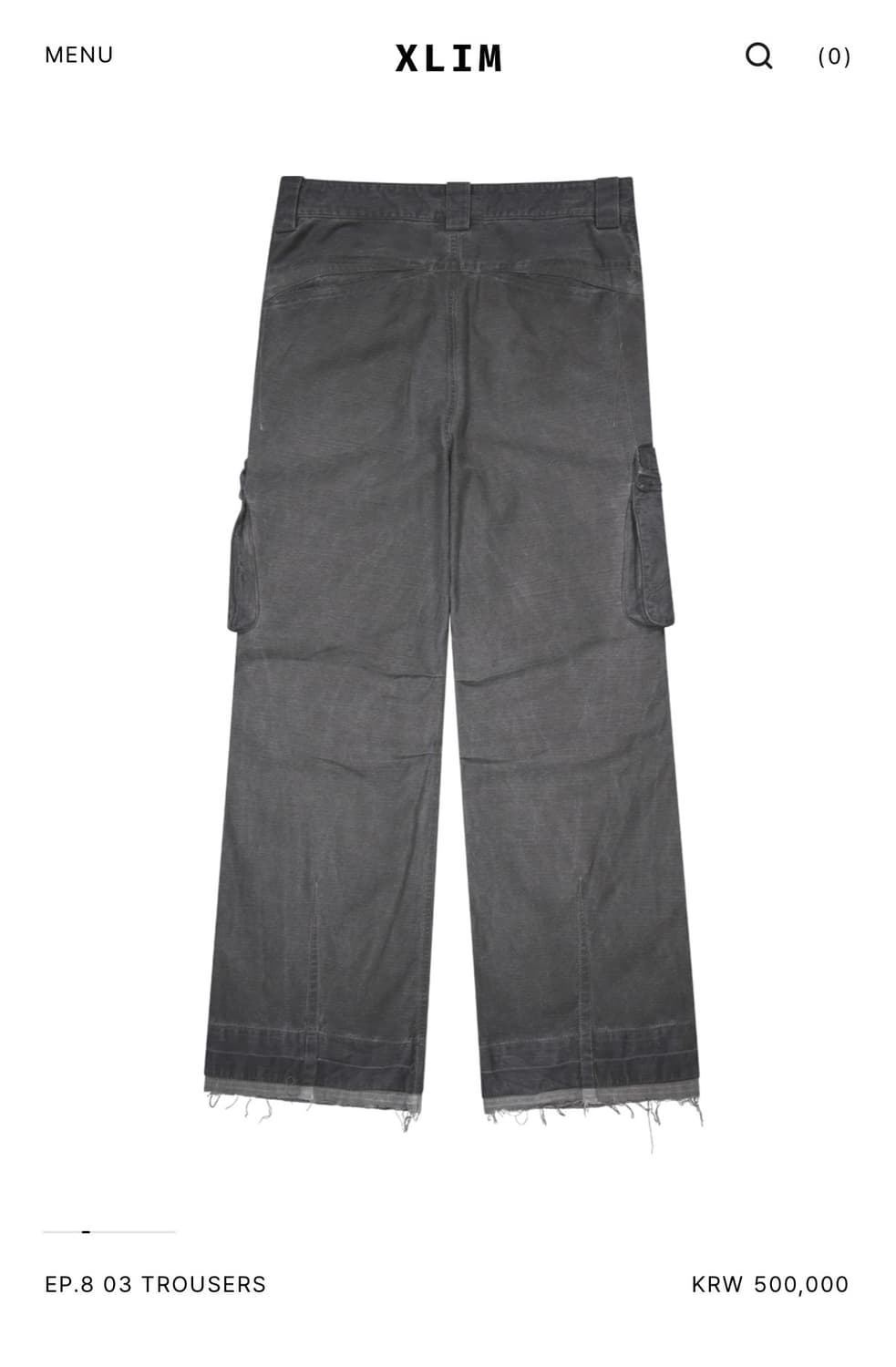 XLIM EP.8 01 TROUSERS 그레이 xs사이즈 상품이미지4