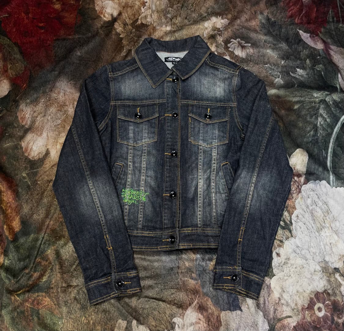 일본 빈티지 GdHondy 자수 백로고 워싱데님자켓 M 상품이미지1