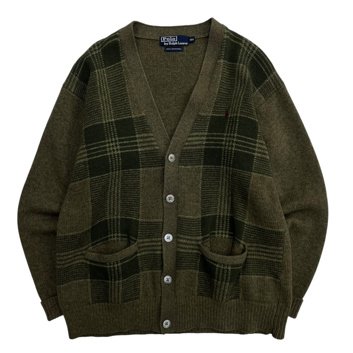 폴로 랄프로렌 딥카키 체크 가디건 100 상품이미지2