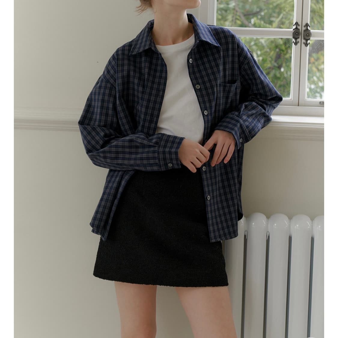 엽페 가을겨울 체크셔츠 새 상품 상품이미지2