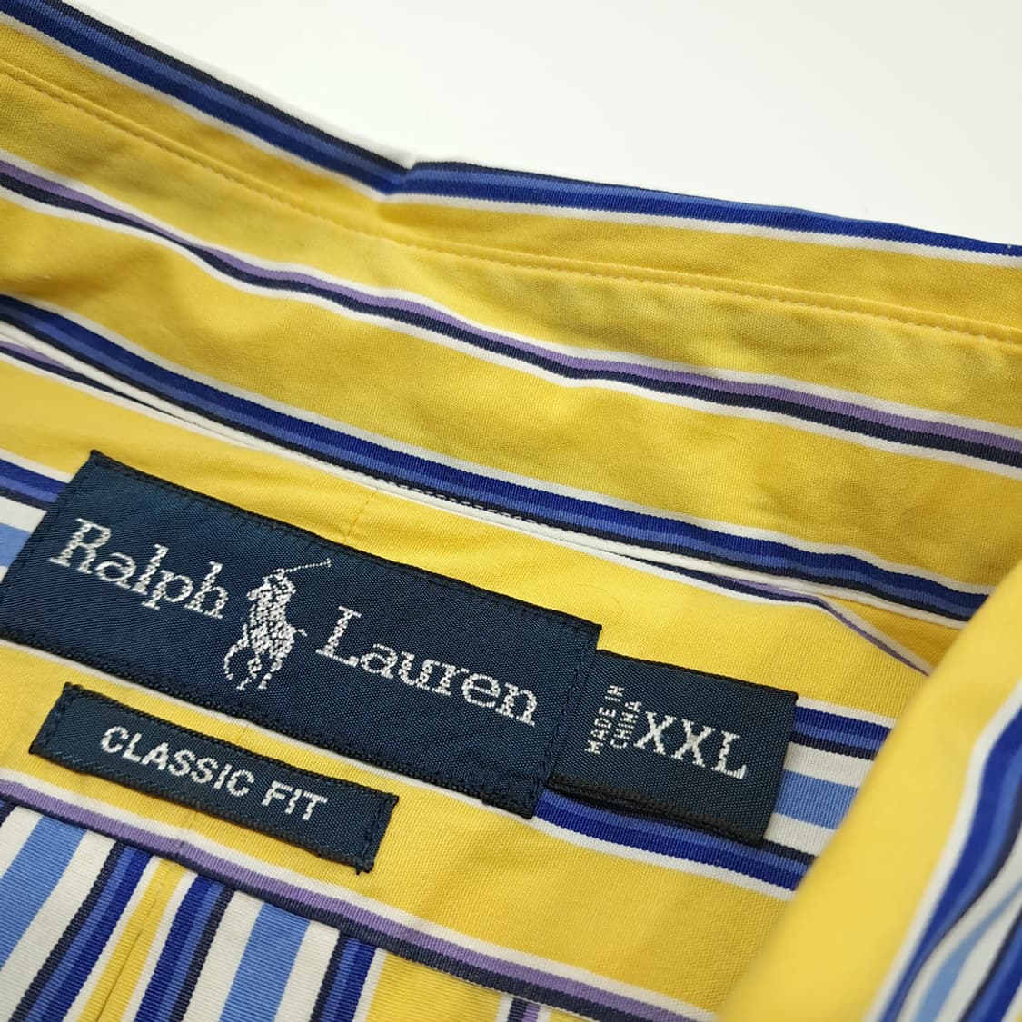 CL505 2XL 폴로 00s 코튼 멀티스트라이프 옐로우 셔츠 남방 상품이미지3