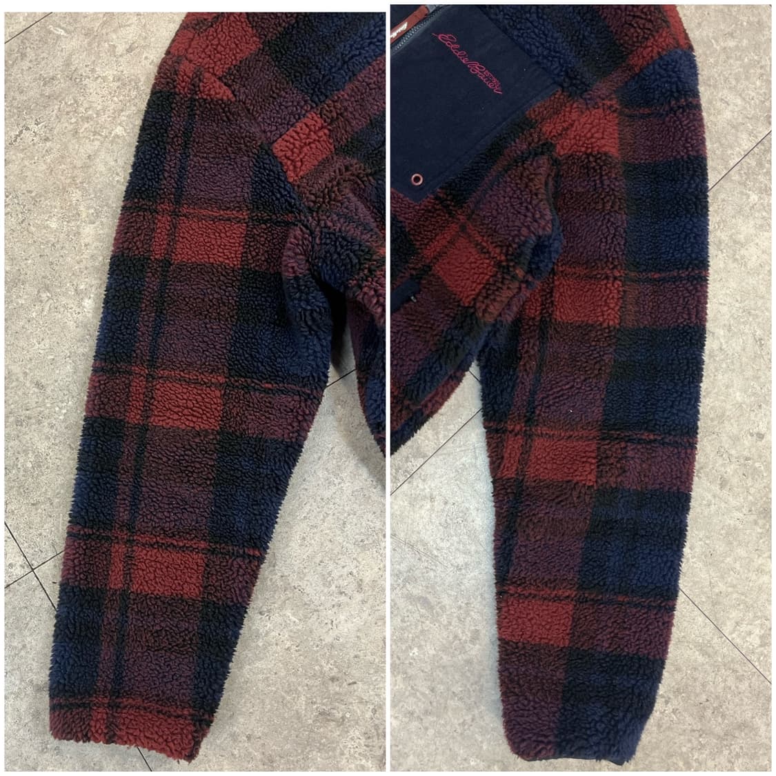 에디바우어 체크 플리스 자켓 레드 L #csz3571 상품이미지8