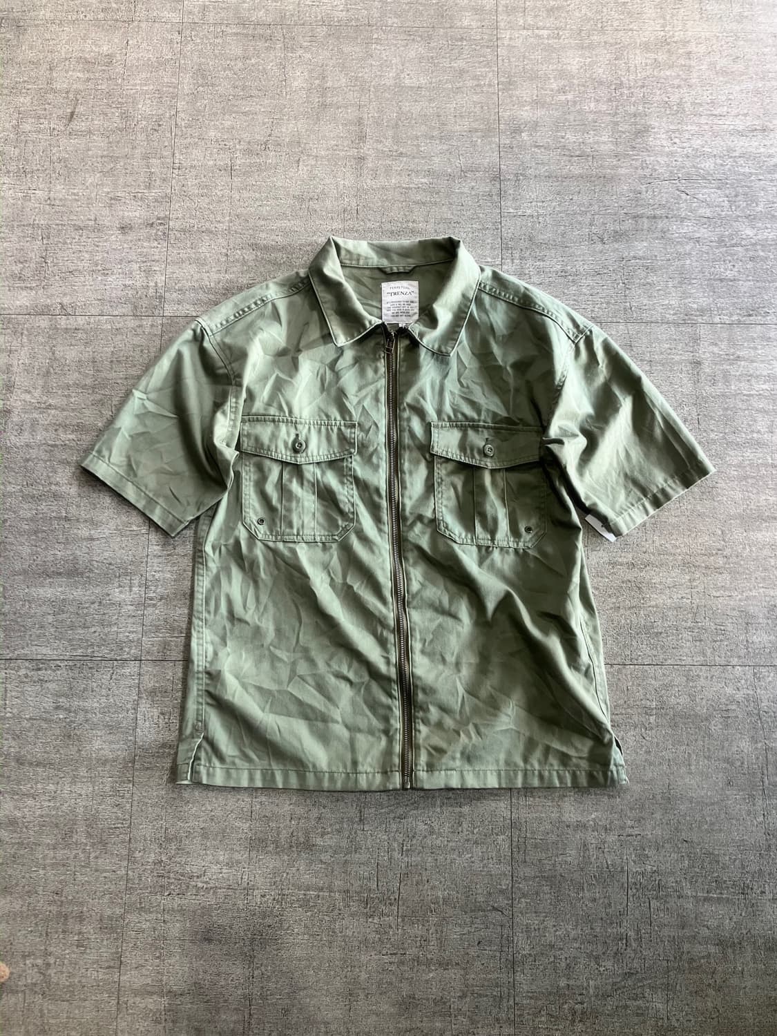 일본빈티지 Trenza 올드스쿨아메카지 사파리 반팔집업자켓 상품이미지1