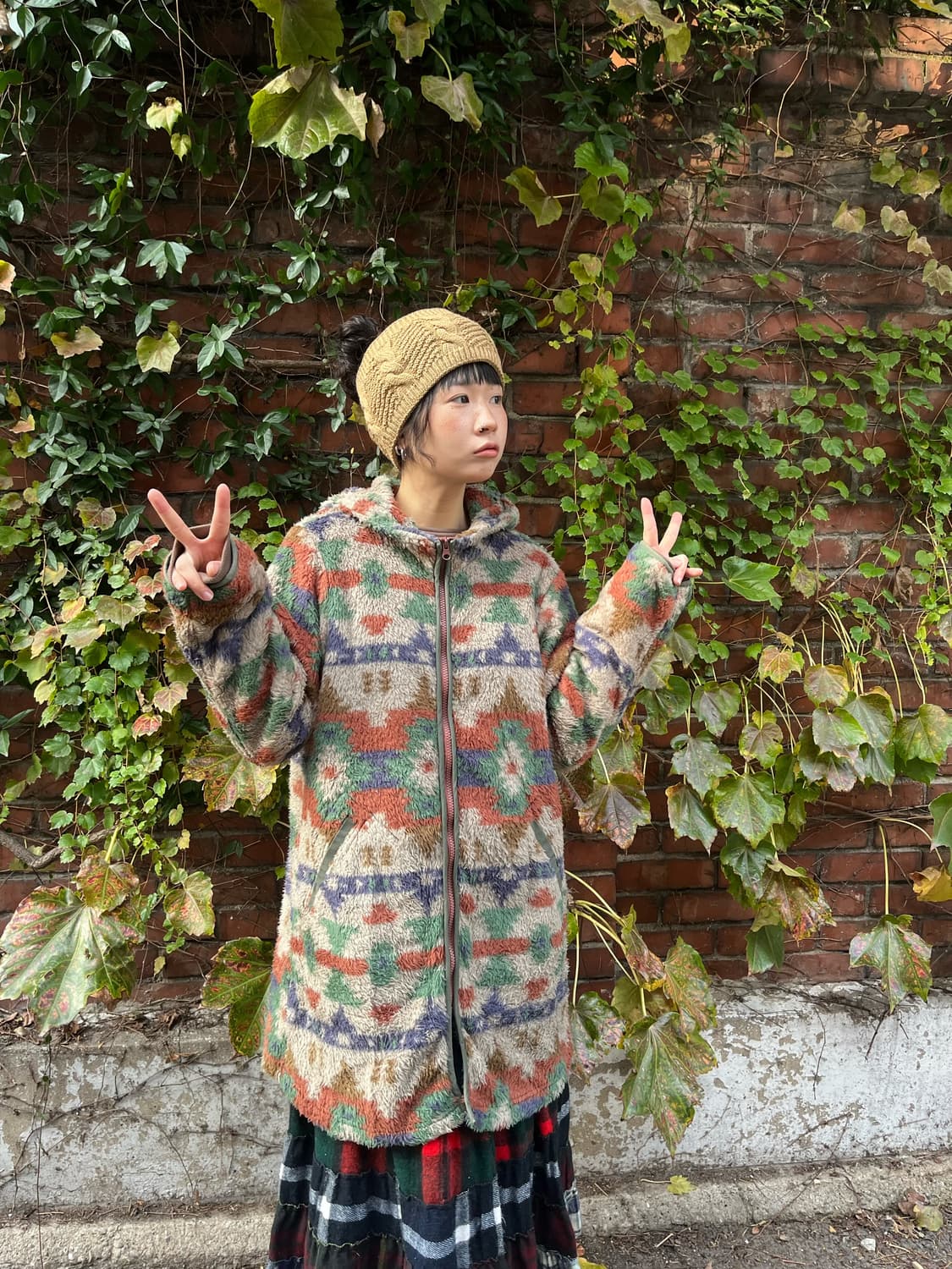 티티카카 히피패턴 롱 후리스 상품이미지4