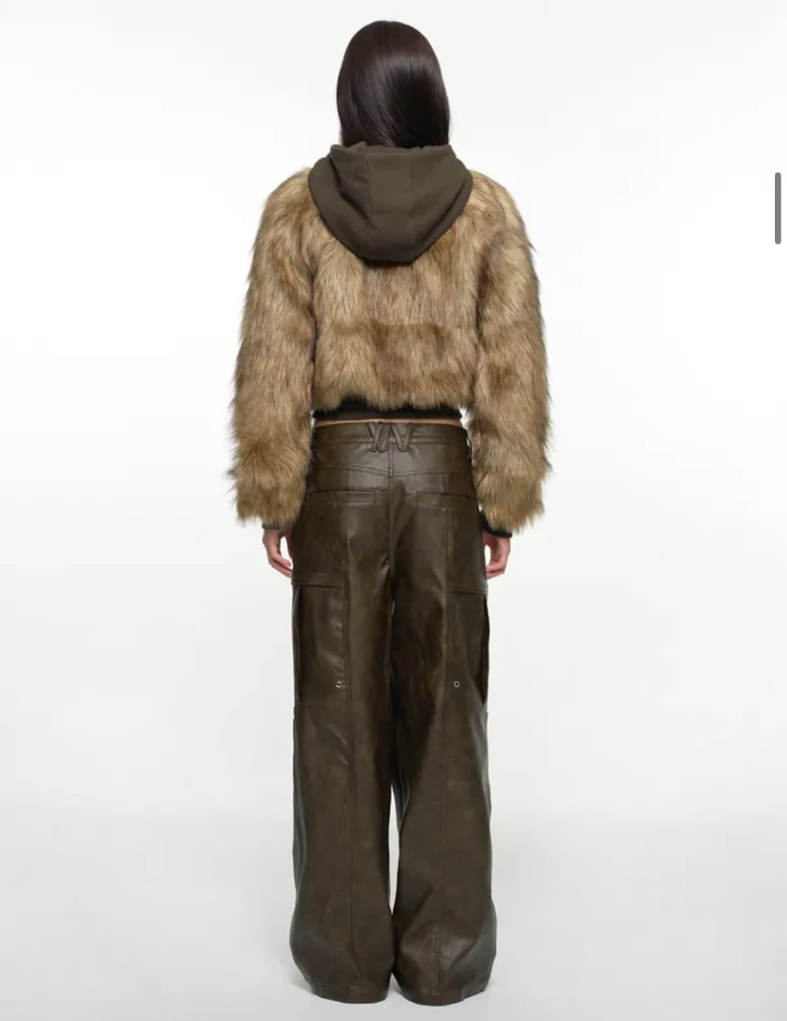 나체 퍼 후드 자켓 카키브라운 상품이미지3