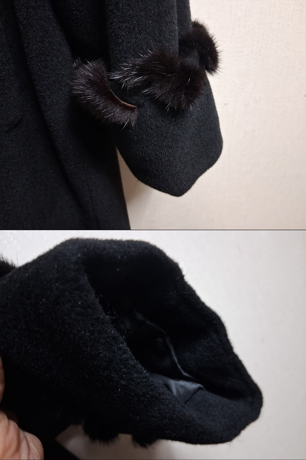 일본수입빈티지 양모혼합 천연밍크트리밍 블랙앙고라롱코트77까지프리

양모  상품이미지6