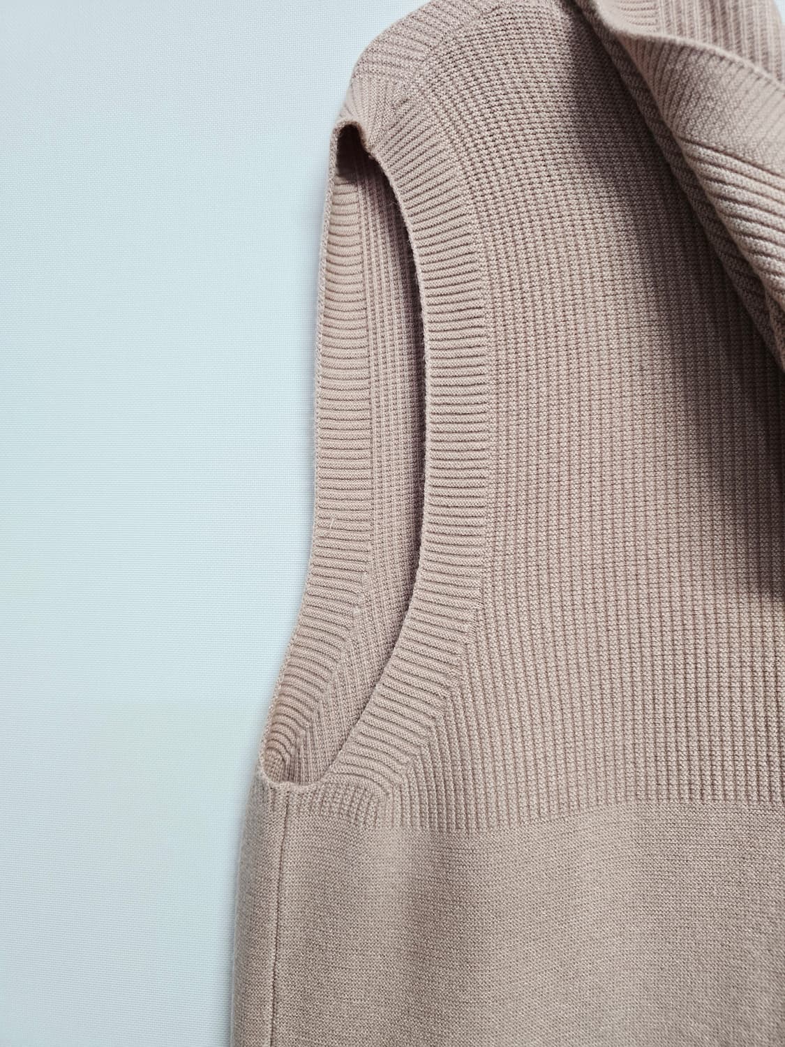 크레송  후드 니트 롱 조끼 베스트66 상품이미지7