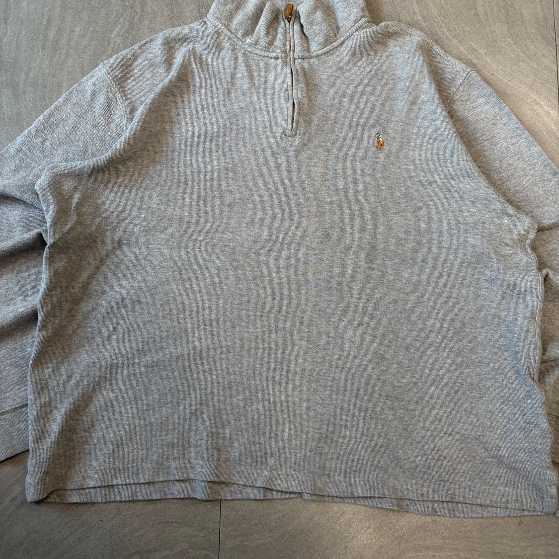 폴로 국내 매장 정품 그레이 이스테이트립 반집업 니트 상품이미지4